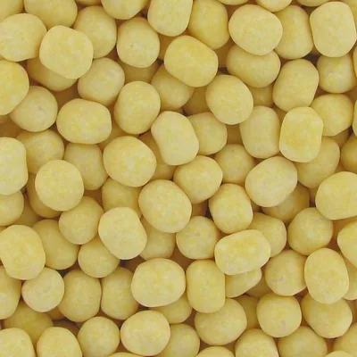 Karaneige jaune : boules tendres jaunes enrobées de sucre