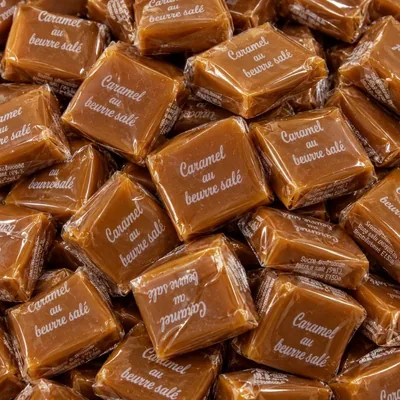 Palets caramel beurre salé emballés individuellement