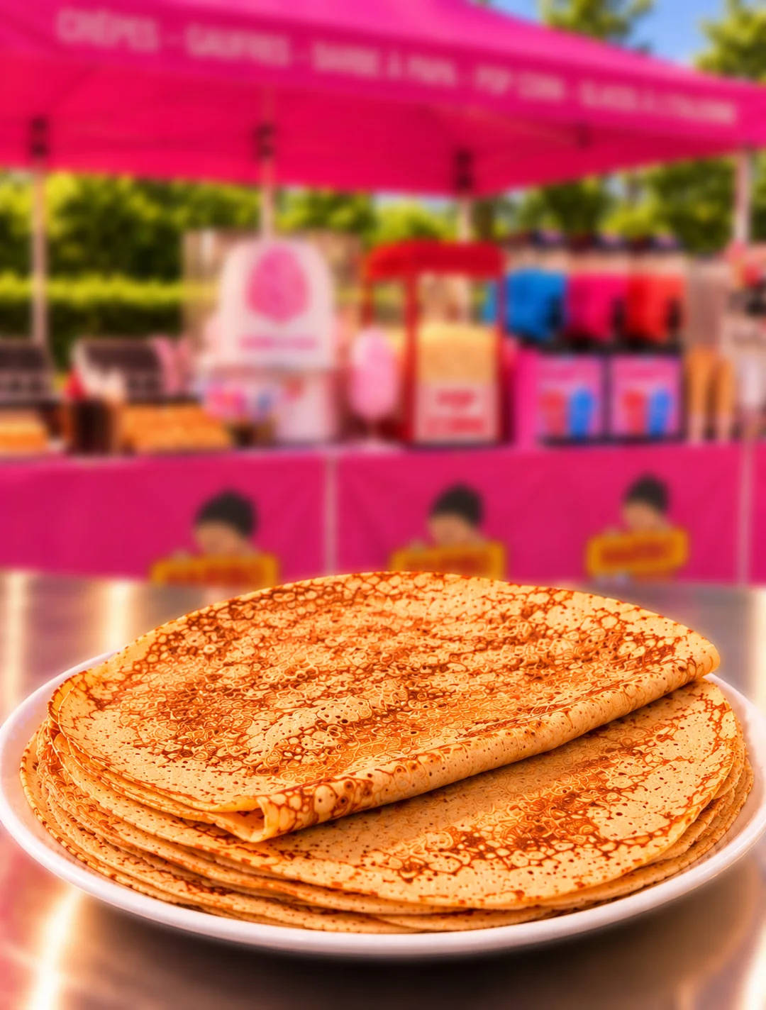 Crêpes devant le stand Gourméa Events