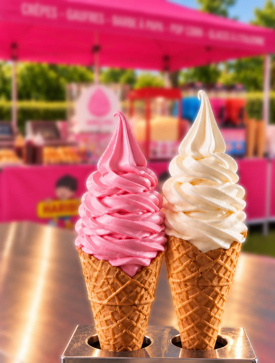 Glaces à l'italienne devant le stand Gourméa Events